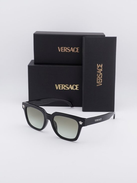 Versace VE4510U GB1/8E Unisex Square Sunglasses – Black / Green